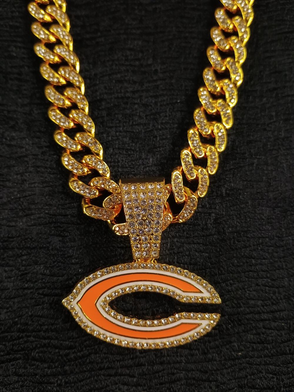 Chicago Bears Necklace Pendant Chain Link NFL Football Hip Hop Jewelry